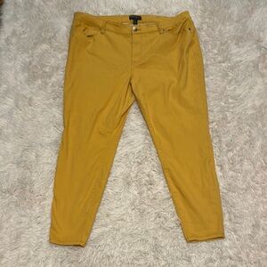 Stretchy Forever 21+ Plus Yellow Straight Leg Pants